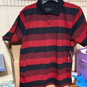 Galaxy By Harvic Red and Black Polo Shirt
